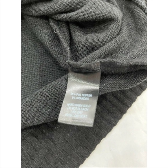 Lulus Sweater Dress Womens Medium Black Long Sleeve Cowl Neck Stretch Knit - Picture 4 of 5